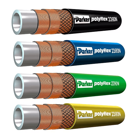 Parker 2390N high-pressure hose product image from SG Dynamics Pte Ltd catalog.